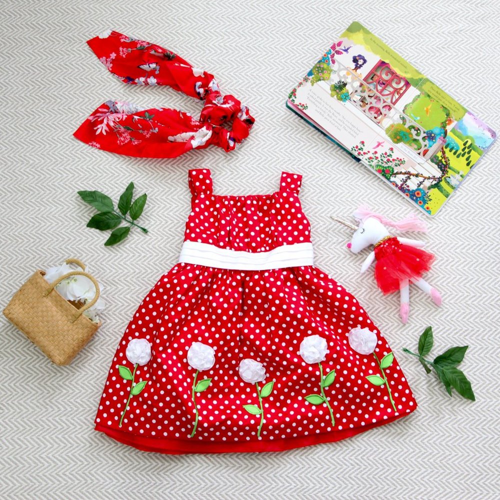 Red Polka Dot Flower Dress